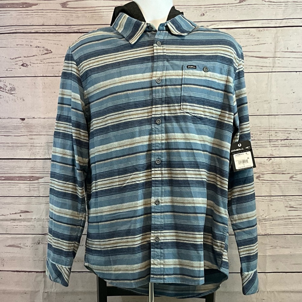 O'Neill Blue and White Casual Button Down Shirt